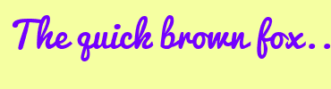 Image with Font Color 7400FF and Background Color F5FFA1